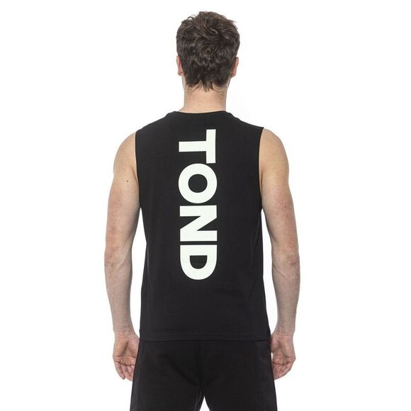 Tond Black Cotton Men Tank Men's Top